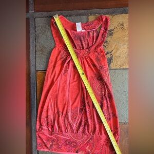 L8ter size medium tank vintage preppy band neckline USA rare paisley y2k reddish